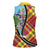 Saint Lucia Creole Day Women Sleeveless Polo Shirt Madras Pattern Zipper Stylized - Wonder Print Shop