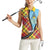 Saint Lucia Creole Day Women Sleeveless Polo Shirt Madras Pattern Zipper Stylized - Wonder Print Shop