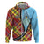 Saint Lucia Creole Day Zip Hoodie Madras Pattern Zipper Stylized - Wonder Print Shop