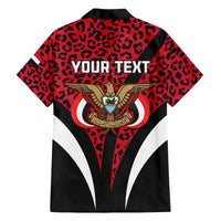 Personalised Yemen Independence Day Family Matching Long Sleeve Bodycon Dress and Hawaiian Shirt Yemeni Coat Of Arms Leopard Pattern - Wonder Print Shop