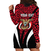 Personalised Yemen Independence Day Hoodie Dress Yemeni Coat Of Arms Leopard Pattern - Wonder Print Shop