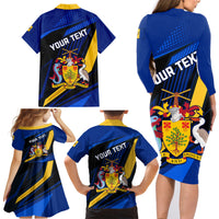 Personalised Barbados Independence Day Family Matching Long Sleeve Bodycon Dress and Hawaiian Shirt Barbadian Coat Of Arms Special Version - Wonder Print Shop