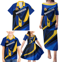 Personalised Barbados Independence Day Family Matching Puletasi Dress and Hawaiian Shirt Barbadian Coat Of Arms Special Version - Wonder Print Shop