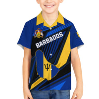 Personalised Barbados Independence Day Family Matching Summer Maxi Dress and Hawaiian Shirt Barbadian Coat Of Arms Special Version - Wonder Print Shop