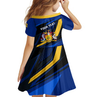 Personalised Barbados Independence Day Family Matching Tank Maxi Dress and Hawaiian Shirt Barbadian Coat Of Arms Special Version - Wonder Print Shop