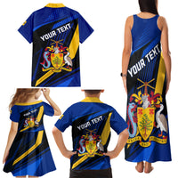 Personalised Barbados Independence Day Family Matching Tank Maxi Dress and Hawaiian Shirt Barbadian Coat Of Arms Special Version - Wonder Print Shop
