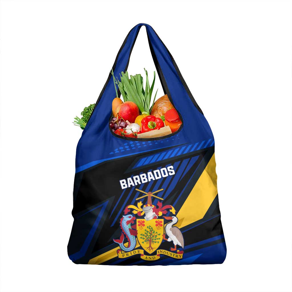 Personalised Barbados Independence Day Grocery Bag Barbadian Coat Of Arms Special Version