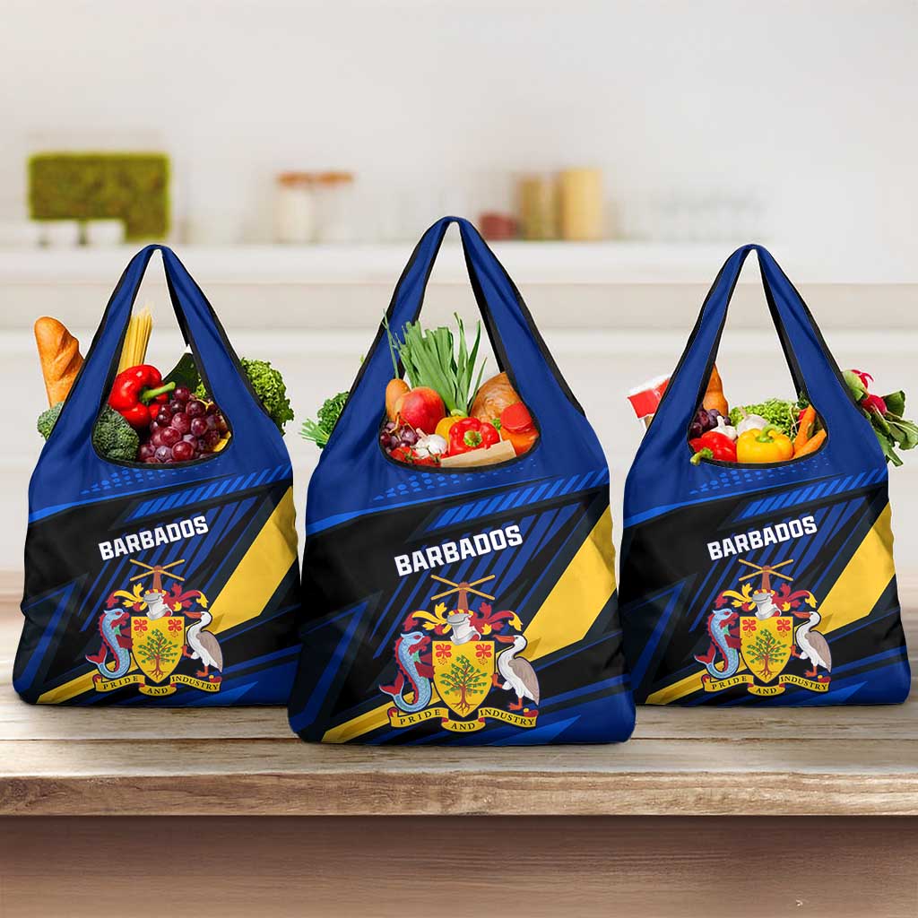 Personalised Barbados Independence Day Grocery Bag Barbadian Coat Of Arms Special Version