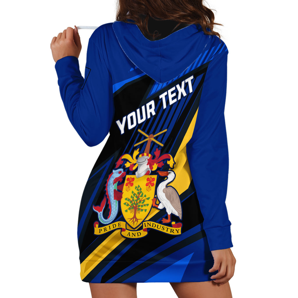 Personalised Barbados Independence Day Hoodie Dress Barbadian Coat Of Arms Special Version - Wonder Print Shop