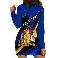 Personalised Barbados Independence Day Hoodie Dress Barbadian Coat Of Arms Special Version - Wonder Print Shop