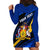 Personalised Barbados Independence Day Hoodie Dress Barbadian Coat Of Arms Special Version - Wonder Print Shop