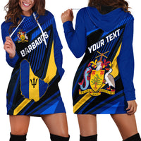 Personalised Barbados Independence Day Hoodie Dress Barbadian Coat Of Arms Special Version - Wonder Print Shop