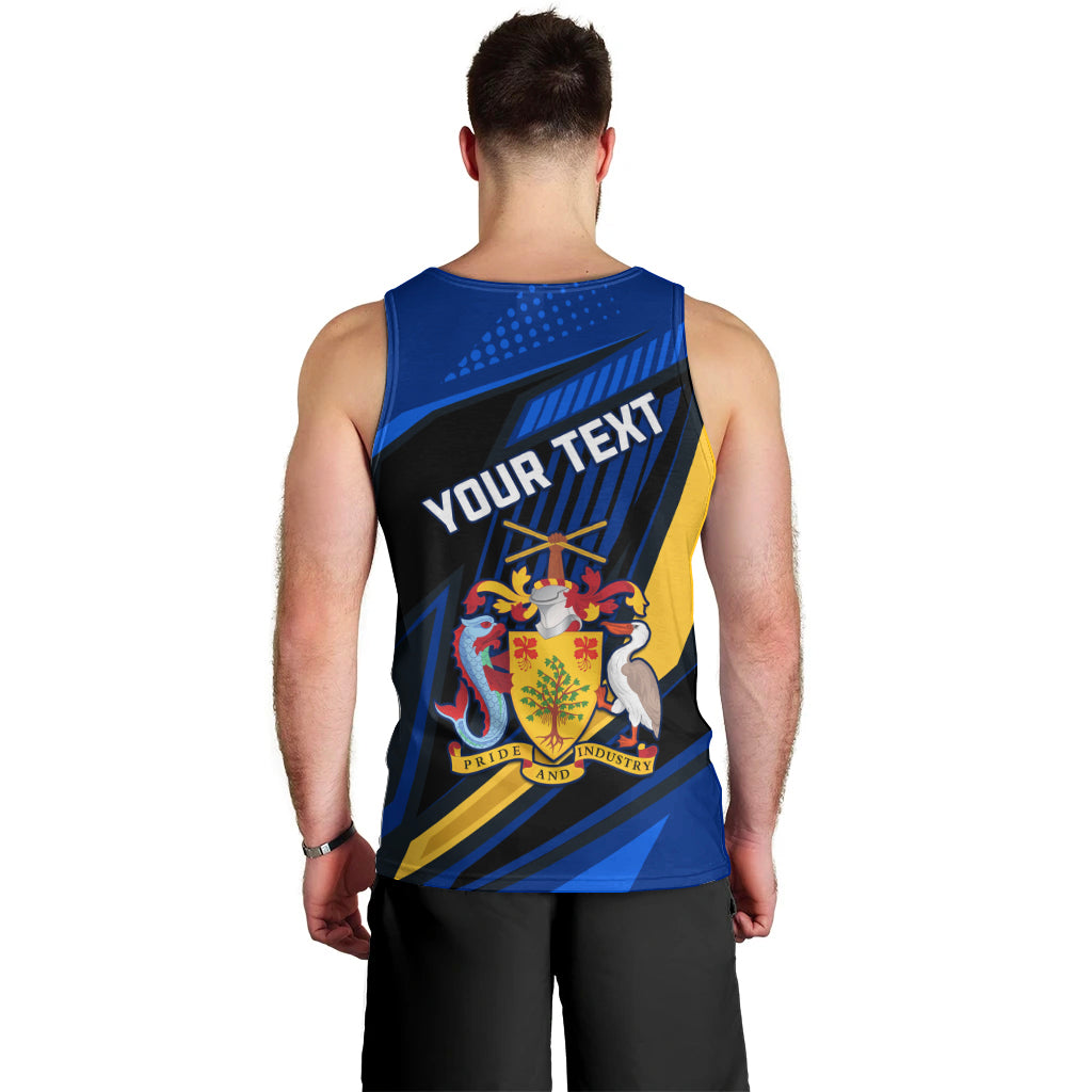 Personalised Barbados Independence Day Men Tank Top Barbadian Coat Of Arms Special Version - Wonder Print Shop