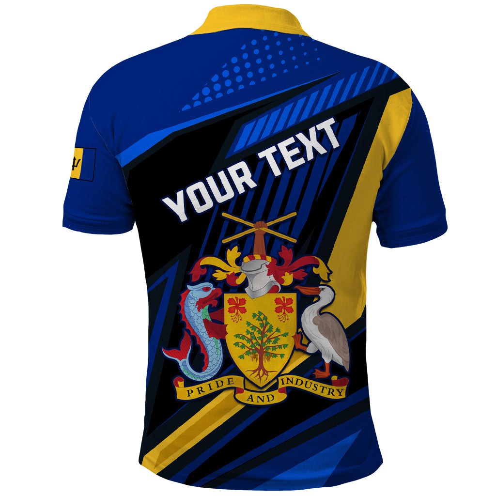 Personalised Barbados Independence Day Polo Shirt Barbadian Coat Of Arms Special Version - Wonder Print Shop