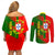 Personalised Portugal Independence Day Couples Matching Off Shoulder Short Dress and Long Sleeve Button Shirt Portuguesa Map Flag Style - Wonder Print Shop