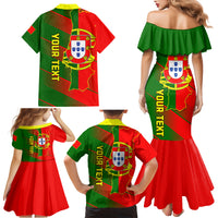 Personalised Portugal Independence Day Family Matching Mermaid Dress and Hawaiian Shirt Portuguesa Map Flag Style - Wonder Print Shop