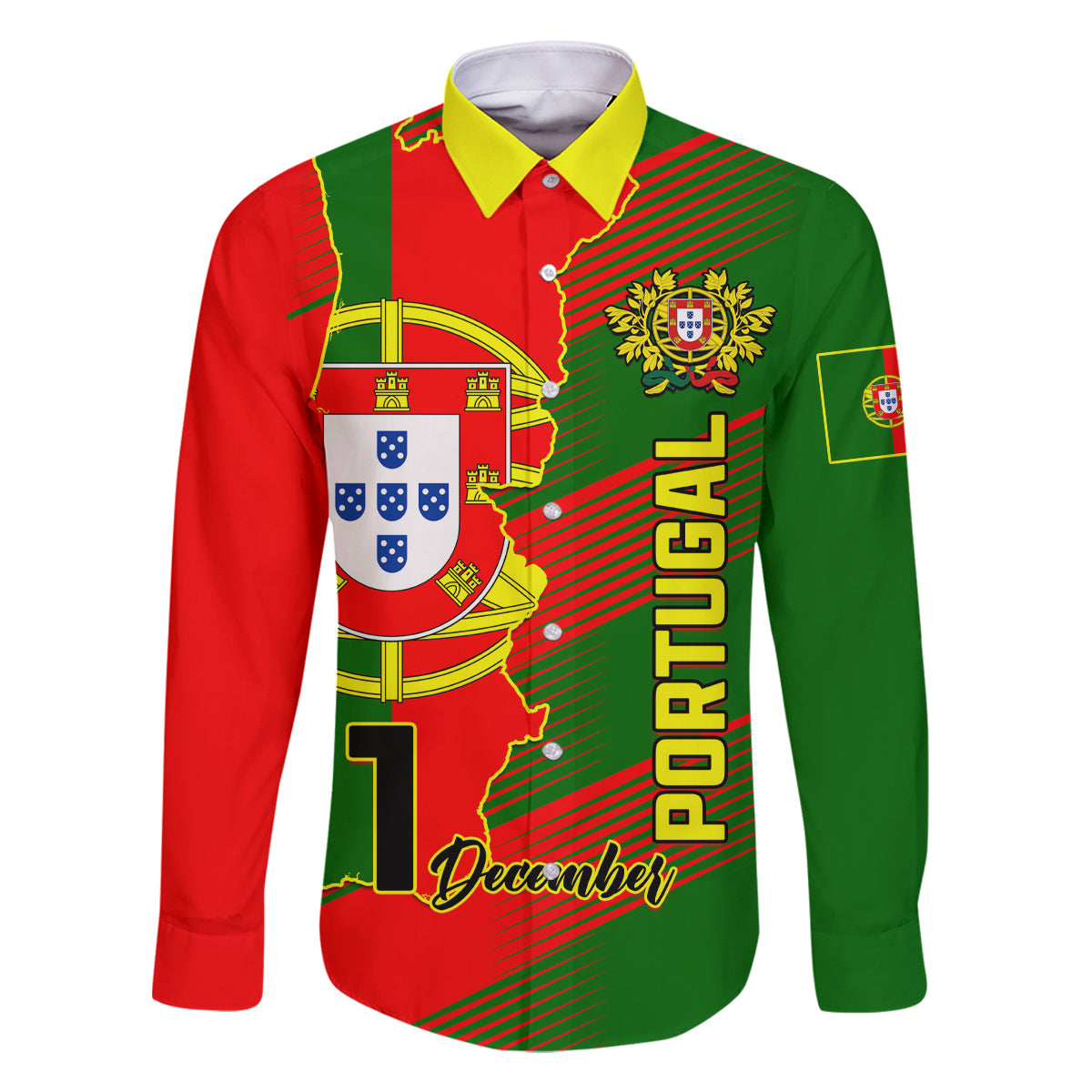 Personalised Portugal Independence Day Family Matching Mermaid Dress and Hawaiian Shirt Portuguesa Map Flag Style - Wonder Print Shop