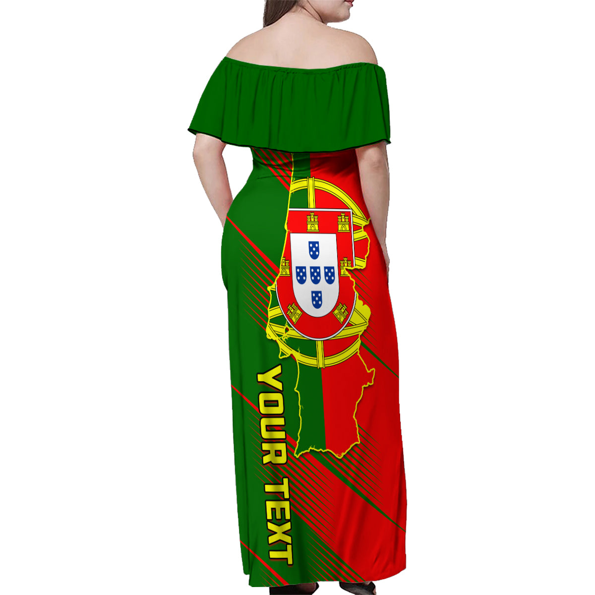 Personalised Portugal Independence Day Family Matching Off Shoulder Maxi Dress and Hawaiian Shirt Portuguesa Map Flag Style - Wonder Print Shop