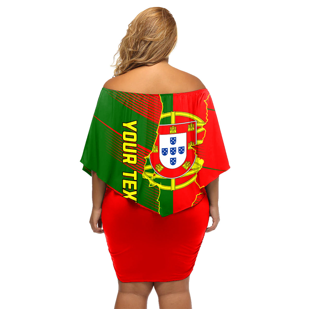 Personalised Portugal Independence Day Family Matching Off Shoulder Short Dress and Hawaiian Shirt Portuguesa Map Flag Style - Wonder Print Shop