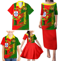 Personalised Portugal Independence Day Family Matching Puletasi Dress and Hawaiian Shirt Portuguesa Map Flag Style - Wonder Print Shop