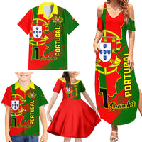 Personalised Portugal Independence Day Family Matching Summer Maxi Dress and Hawaiian Shirt Portuguesa Map Flag Style - Wonder Print Shop