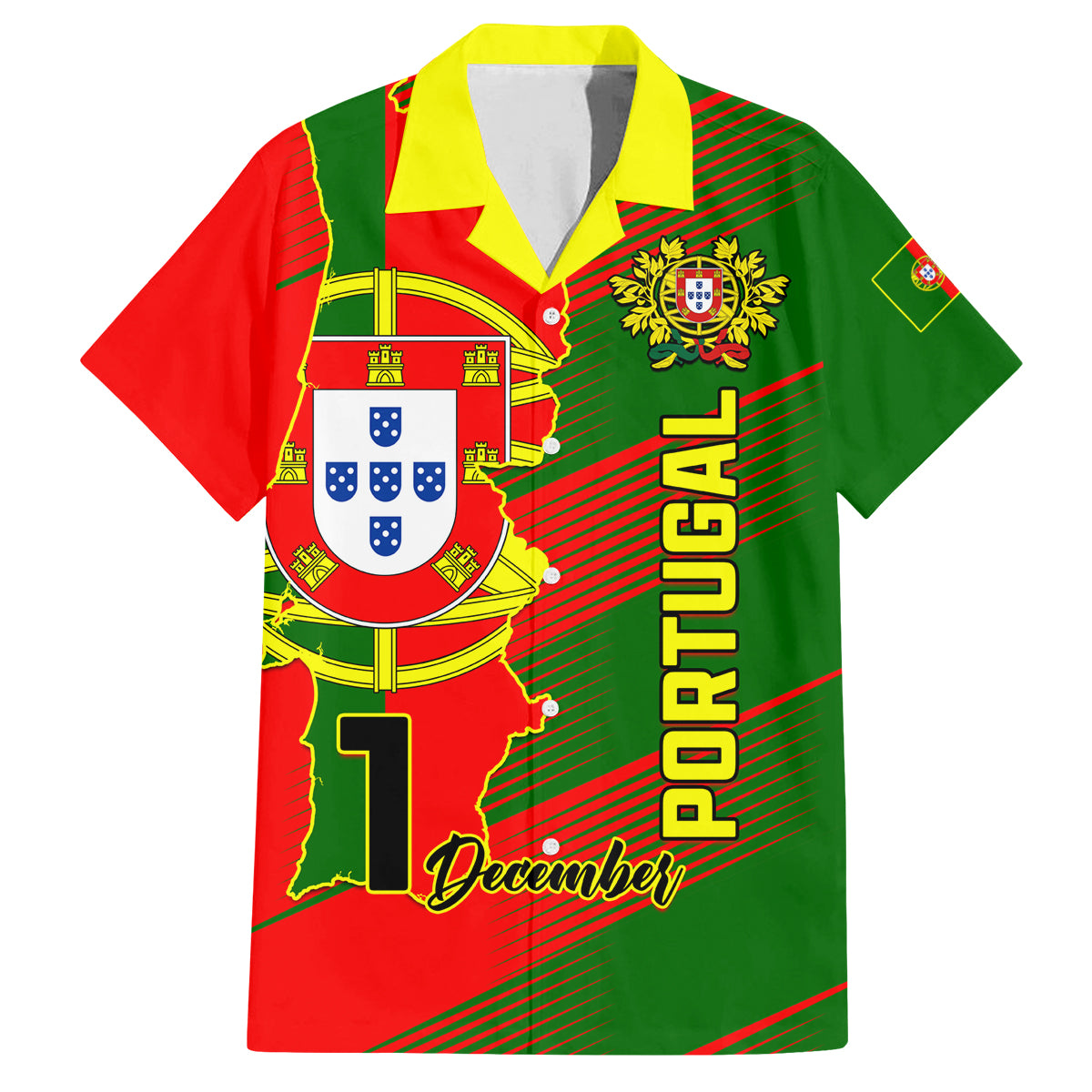 Personalised Portugal Independence Day Family Matching Tank Maxi Dress and Hawaiian Shirt Portuguesa Map Flag Style - Wonder Print Shop