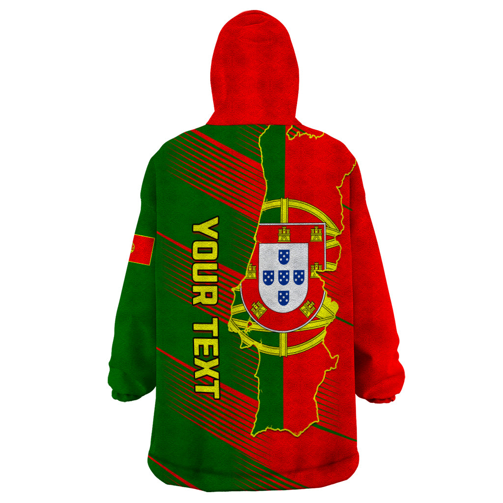 Personalised Portugal Independence Day Wearable Blanket Hoodie Portuguesa Map Flag Style - Wonder Print Shop