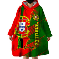 Personalised Portugal Independence Day Wearable Blanket Hoodie Portuguesa Map Flag Style - Wonder Print Shop