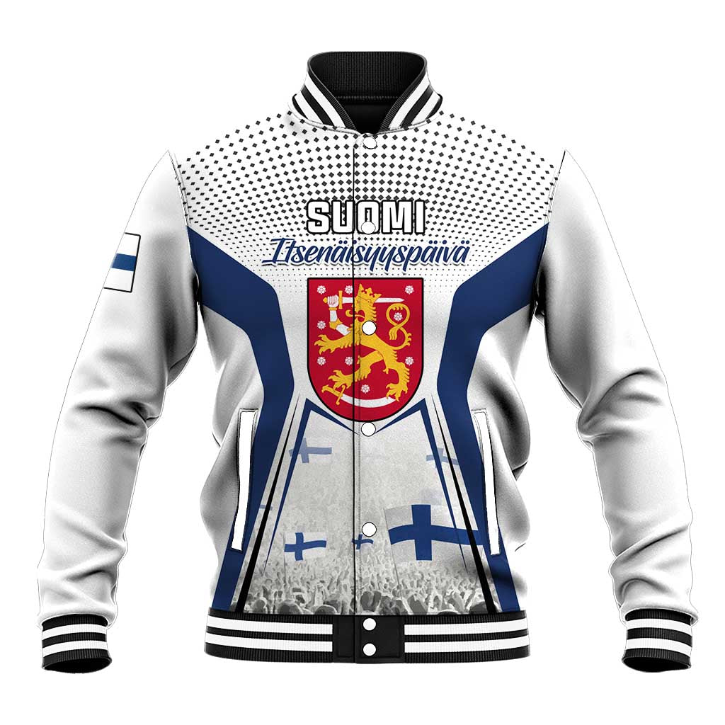 Personalised Finland Independence Day Baseball Jacket Suomi Coat Of Arms Special Version LT01