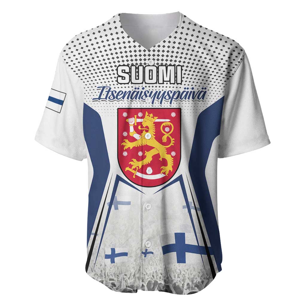 Personalised Finland Independence Day Baseball Jersey Suomi Coat Of Arms Special Version LT01