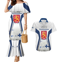 Personalised Finland Independence Day Couples Matching Mermaid Dress and Hawaiian Shirt Suomi Coat Of Arms Special Version LT01