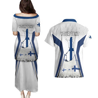 Personalised Finland Independence Day Couples Matching Puletasi Dress and Hawaiian Shirt Suomi Coat Of Arms Special Version LT01
