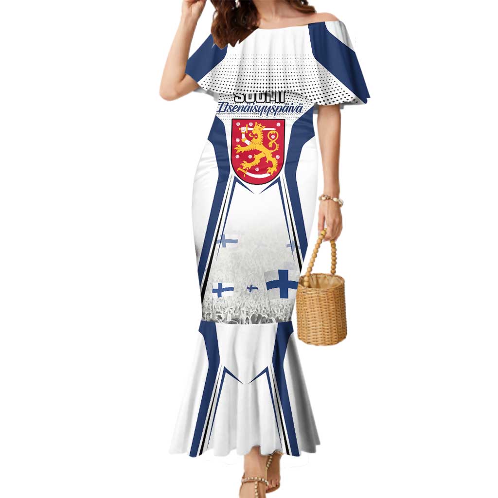 Personalised Finland Independence Day Family Matching Mermaid Dress and Hawaiian Shirt Suomi Coat Of Arms Special Version LT01