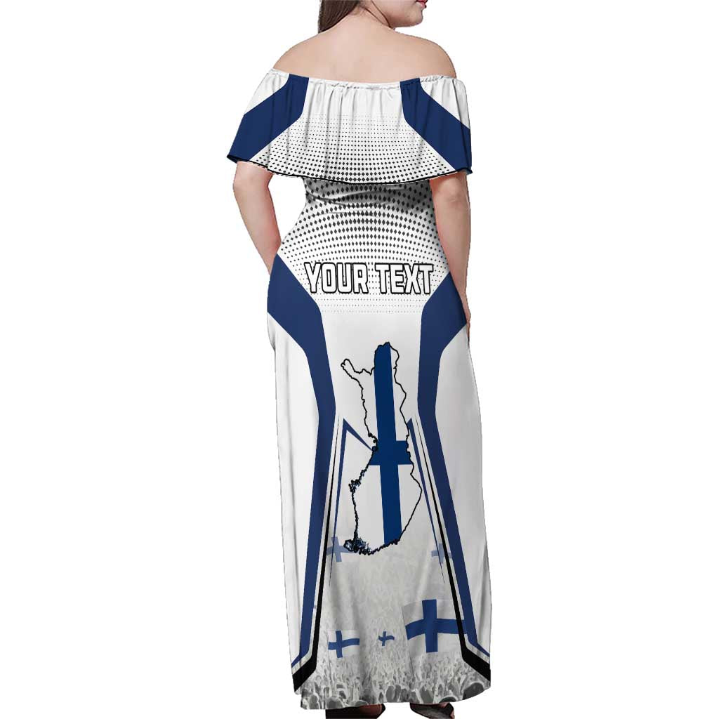 Personalised Finland Independence Day Family Matching Off Shoulder Maxi Dress and Hawaiian Shirt Suomi Coat Of Arms Special Version LT01