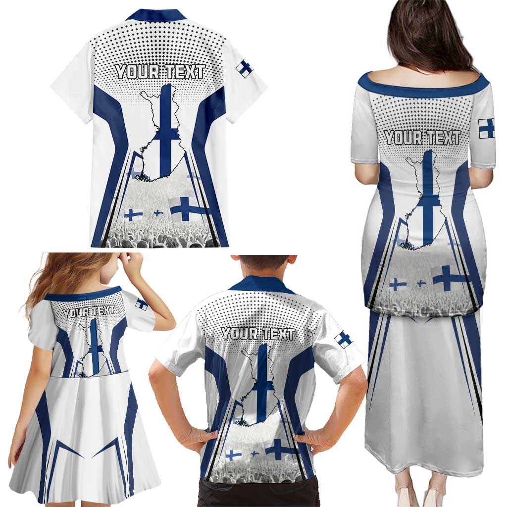 Personalised Finland Independence Day Family Matching Puletasi Dress and Hawaiian Shirt Suomi Coat Of Arms Special Version LT01