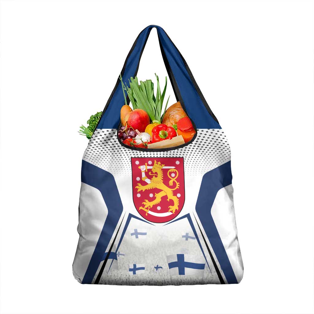 Personalised Finland Independence Day Grocery Bag Suomi Coat Of Arms Special Version LT01