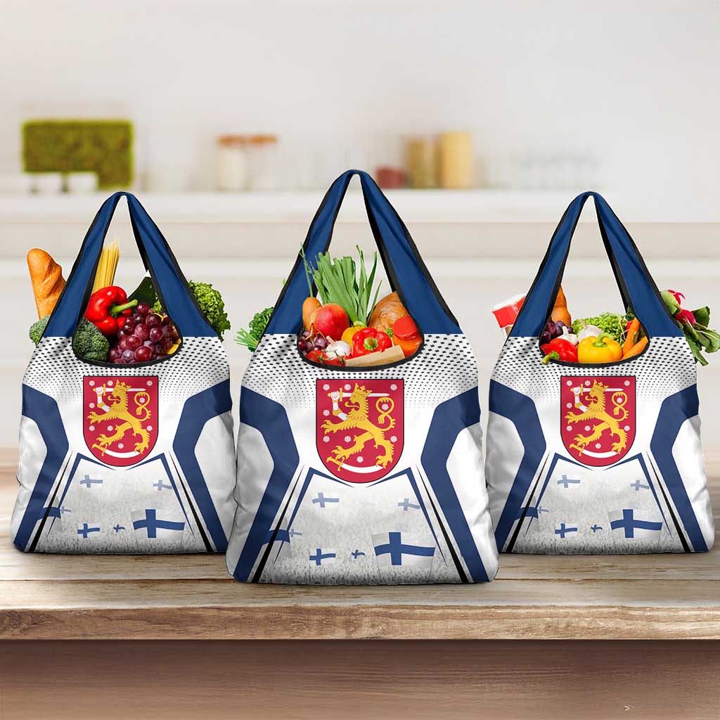 Personalised Finland Independence Day Grocery Bag Suomi Coat Of Arms Special Version LT01
