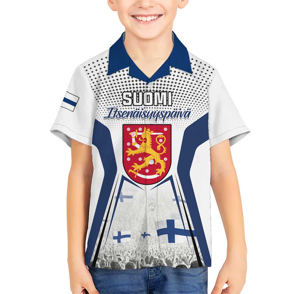 Personalised Finland Independence Day Kid Hawaiian Shirt Suomi Coat Of Arms Special Version LT01