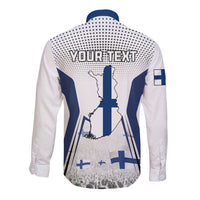 Personalised Finland Independence Day Long Sleeve Button Shirt Suomi Coat Of Arms Special Version LT01
