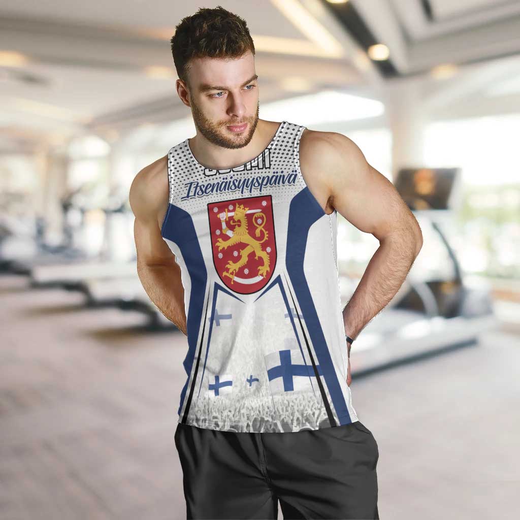 Personalised Finland Independence Day Men Tank Top Suomi Coat Of Arms Special Version LT01