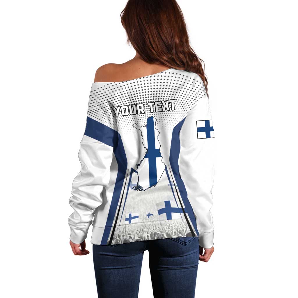 Personalised Finland Independence Day Off Shoulder Sweater Suomi Coat Of Arms Special Version LT01