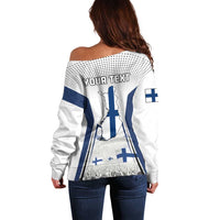 Personalised Finland Independence Day Off Shoulder Sweater Suomi Coat Of Arms Special Version LT01