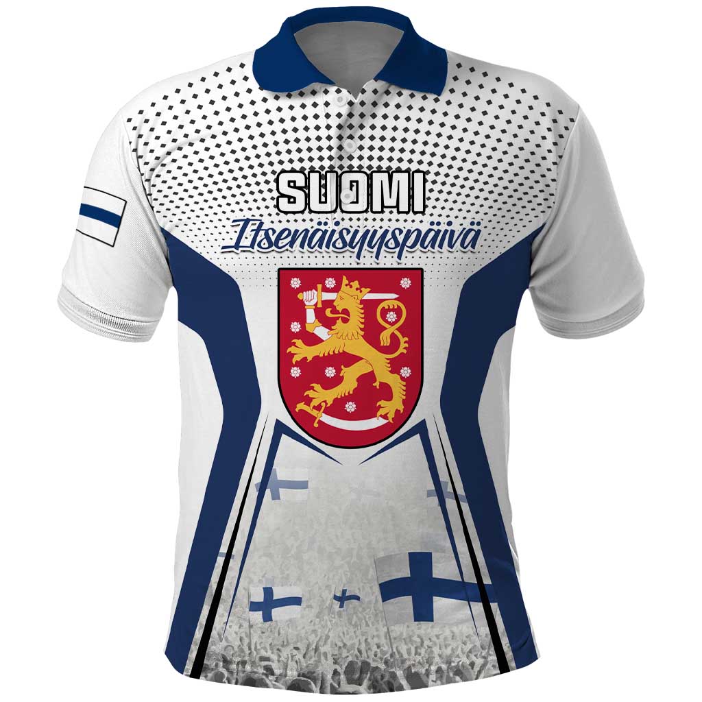 Personalised Finland Independence Day Polo Shirt Suomi Coat Of Arms Special Version LT01