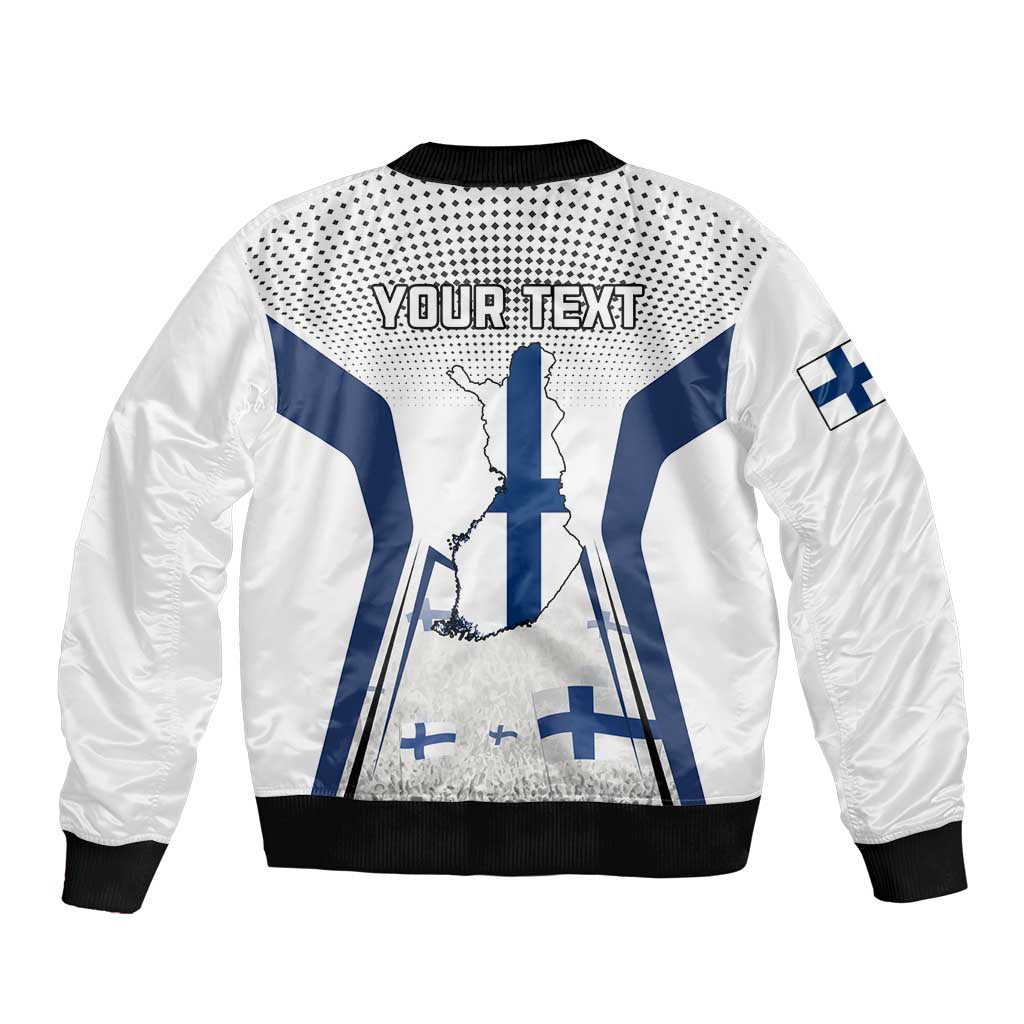 Personalised Finland Independence Day Sleeve Zip Bomber Jacket Suomi Coat Of Arms Special Version LT01
