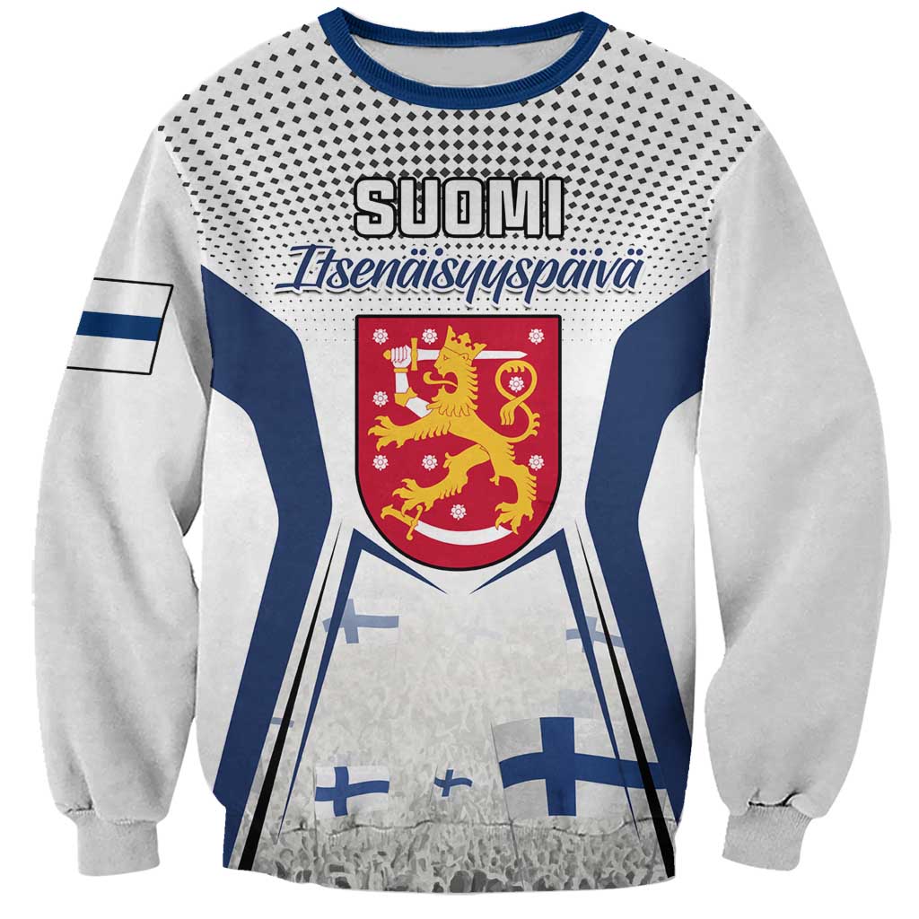 Personalised Finland Independence Day Sweatshirt Suomi Coat Of Arms Special Version LT01