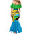 Personalised Tanzania Independence Day Family Matching Mermaid Dress and Hawaiian Shirt Tanzanian Coat Of Arms African Pattern - Wonder Print Shop