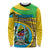 Personalised Tanzania Independence Day Long Sleeve Shirt Tanzanian Coat Of Arms African Pattern - Wonder Print Shop