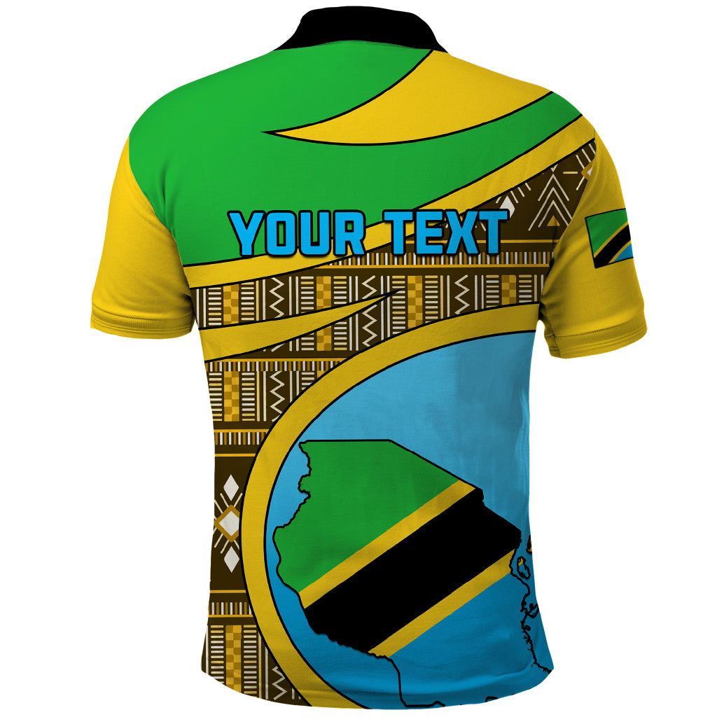Personalised Tanzania Independence Day Polo Shirt Tanzanian Coat Of Arms African Pattern - Wonder Print Shop