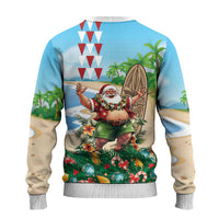 Hawaii Christmas Santa Claus Ugly Christmas Sweater Mele Kalikimaka Tropical Beach - Wonder Print Shop