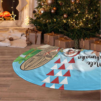Hawaii Christmas Santa Claus Tree Skirt Mele Kalikimaka Tropical Beach - Wonder Print Shop